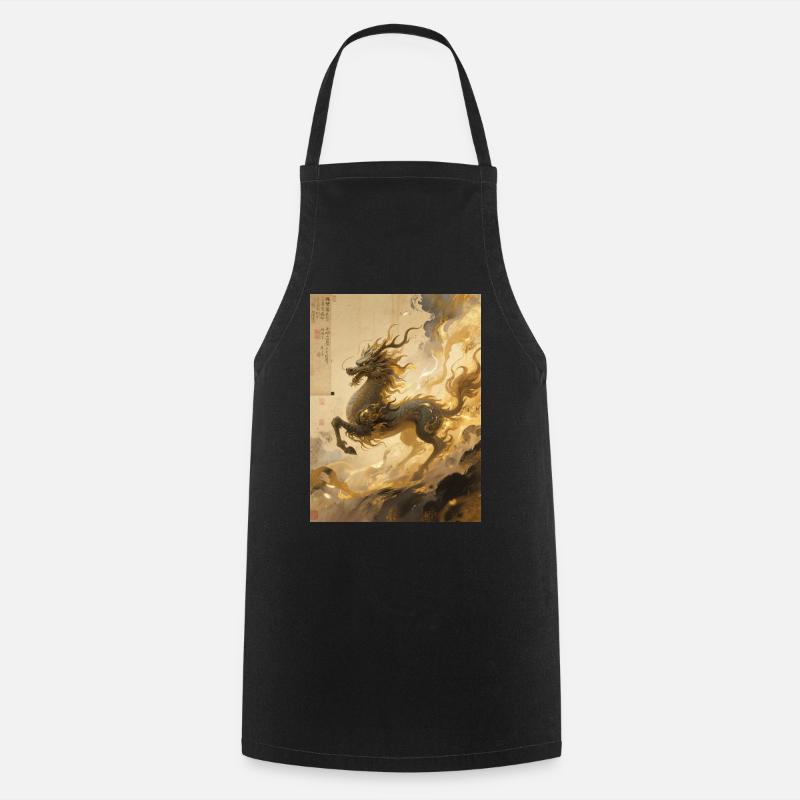 Jade Dawn: Qilin – Sacred Omen - Cooking Apron - black