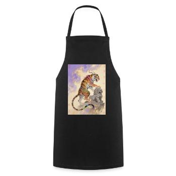 La Course Céleste : Zouwu – Élan Sacré - Tablier de cuisine - noir - Devant - AI Model Male 185 dark (185cm)
