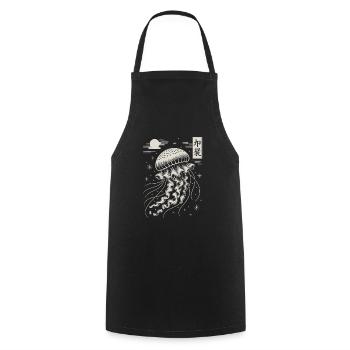 Jellyfish Nachtkunst Japans Stil - Kochschürze - Schwarz - Vorne - AI Model Male 185 dark (185cm)