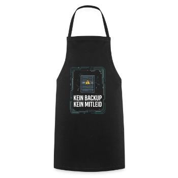 No Backup No Mercy - Kein Backup Kein Mitleid - Kochschürze - Schwarz - Vorne - AI Model Male 185 dark (185cm)