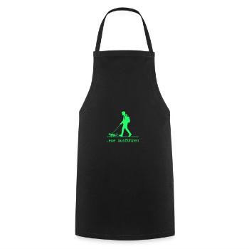 .EXE ausführen – Lustiges Informatiker Shirt grün - Kochschürze - Schwarz - Vorne - AI Model Male 185 dark (185cm)