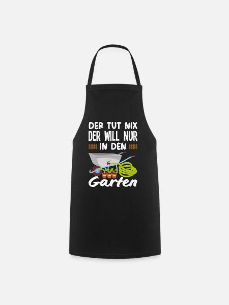 Will Nur In Den Garten - Kochschürze - Schwarz