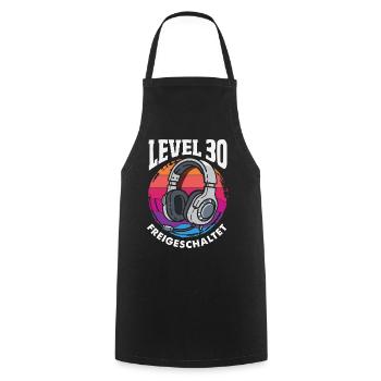 Level 30 Freigeschaltet Gamer - Kochschürze - Schwarz - Vorne - AI Model Male 185 dark (185cm)