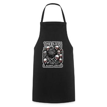 The Nat 1 Is Always Waiting RPG Art - Cooking Apron - black - Front - AI Model Male 185 dark (185cm)