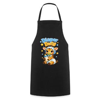 Diaper Duty Giraffe Baby - Cooking Apron - black - Front - AI Model Male 185 dark (185cm)