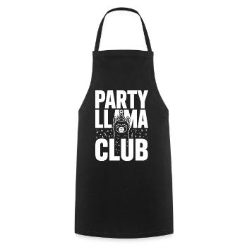 Party Llama Club – Festive mood - Cooking Apron - black - Front - AI Model Male 185 dark (185cm)