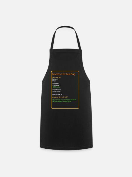 DevOps Coffee Mug Level 666 - Kochschürze - Schwarz