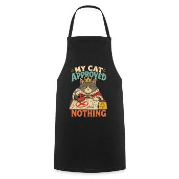 My Cat Approved Nothing – Katzen-Spruch - Kochschürze - Schwarz - Vorne - AI Model Male 185 dark (185cm)