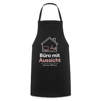 Büro mit Aussicht Illustration - Kochschürze - Schwarz - Vorne - AI Model Male 185 dark (185cm)
