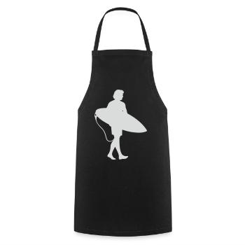 Surfer Silhouette am Surfbrett - Kochschürze - Schwarz - Vorne - AI Model Male 185 dark (185cm)