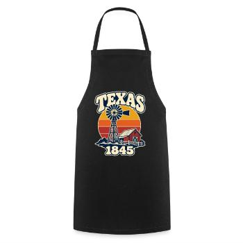 Texas Vintage Windmühle & Bauernhof 1845 - Kochschürze - Schwarz - Vorne - AI Model Male 185 dark (185cm)