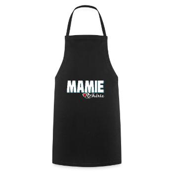 Mamie Chérie Que J'aime de Tous Mon Coeur - Tablier de cuisine - noir - Devant - AI Model Male 185 dark (185cm)