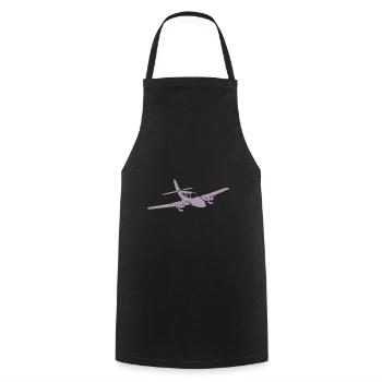 Minimalist propeller plane silhouette - Cooking Apron - black - Front - AI Model Male 185 dark (185cm)