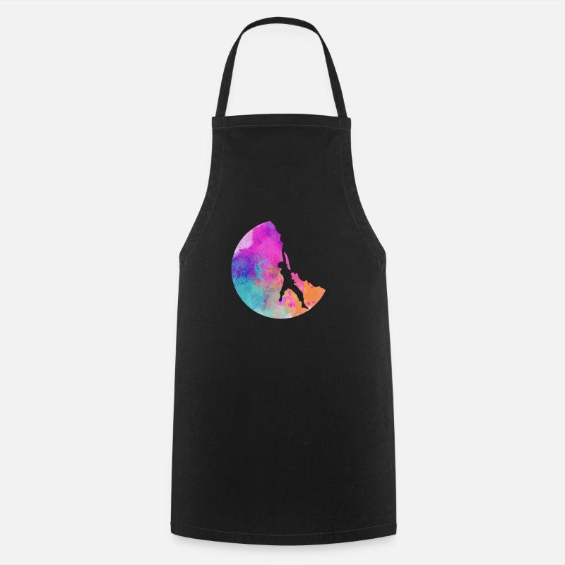Bouldering climbing mountains mountaineering climbers - Cooking Apron - black
