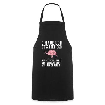 OCD Obsessive Compulsive Disorder Awareness - Cooking Apron - black - Front - AI Model Male 185 dark (185cm)