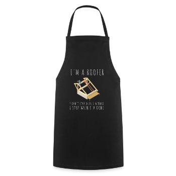 Roofer Roofing Contractor Construction Worker - Cooking Apron - black - Front - AI Model Male 185 dark (185cm)
