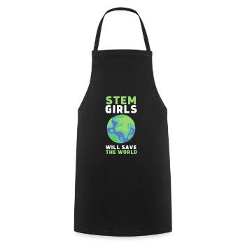 Female Stem Scientist Technology Student, - Cooking Apron - black - Front - AI Model Male 185 dark (185cm)
