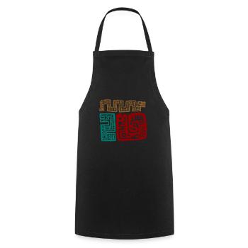 Calendario Azteca Mexican Heritage Maya Aztec - Tablier de cuisine - noir - Devant - AI Model Male 185 dark (185cm)