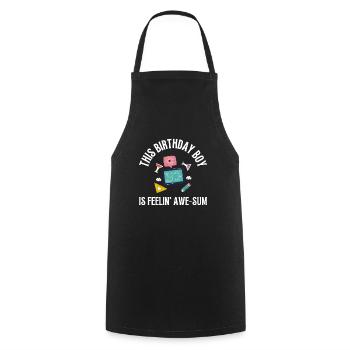 10 Years Old Science Birthday Kid 9 - Cooking Apron - black - Front - AI Model Male 185 dark (185cm)