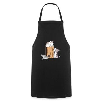 Cajon Box Drum Instrument Peruvian Cajon - Cooking Apron - black - Front - AI Model Male 185 dark (185cm)