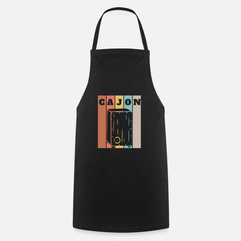 Cajon Box Drum Instrument Peruvian Cajon - Cooking Apron - black