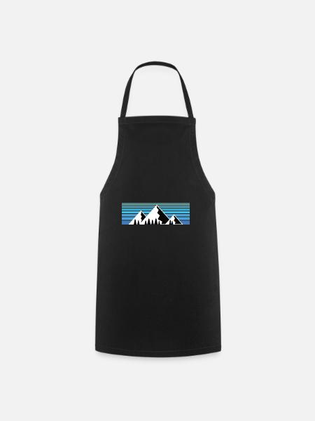 Mountains in the Sunrise. Mountain Shirt & Nature Design - Cooking Apron - black