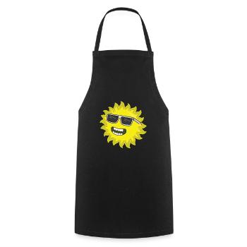Sun with sunglasses - Cooking Apron - black - Front - AI Model Male 185 dark (185cm)