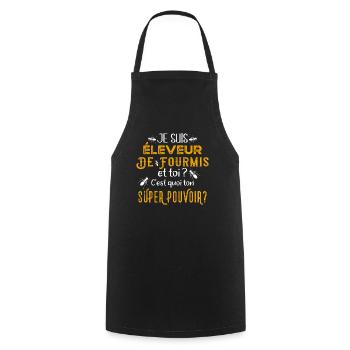 Éleveur de fourmis idée cadeau humour insecte - Tablier de cuisine - noir - Devant - AI Model Male 185 dark (185cm)