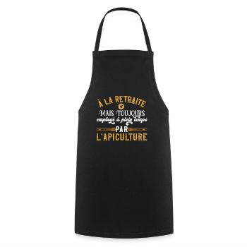 Humour retraite apiculteur cadeau apiculture - Tablier de cuisine - noir - Devant - AI Model Male 185 dark (185cm)