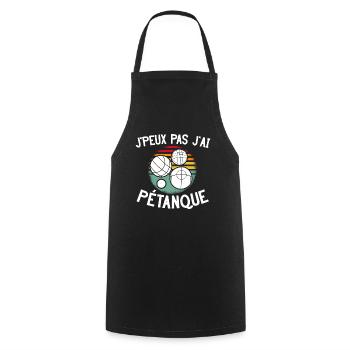 Je peux pas j'ai Pétanque - Tablier de cuisine - noir - Devant - AI Model Male 185 dark (185cm)
