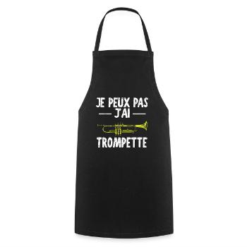 Je Peux Pas J'ai Trompette - Tablier de cuisine - noir - Devant - AI Model Male 185 dark (185cm)