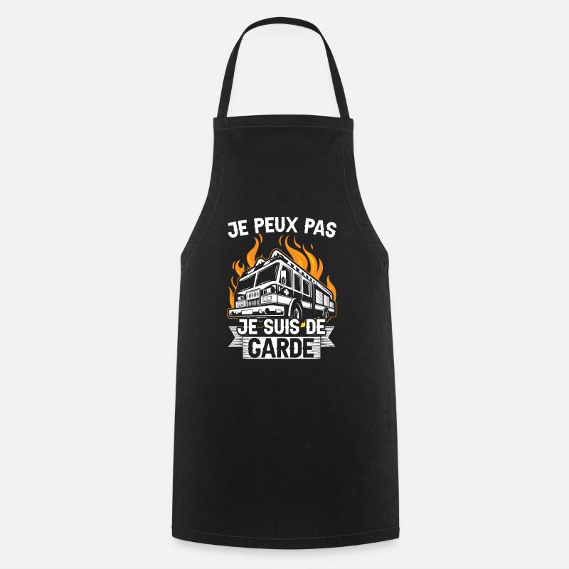 Je Peux Pas Je Suis De Garde - Tablier de cuisine - noir