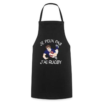 Je Peux Pas J'ai Rugby - Tablier de cuisine - noir - Devant - AI Model Male 185 dark (185cm)