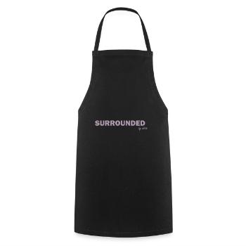 Surrounded by Idiots Funny Sayings - Cooking Apron - black - Front - AI Model Male 185 dark (185cm)