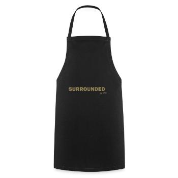 Surrounded by Idiots Funny Sayings - Cooking Apron - black - Front - AI Model Male 185 dark (185cm)