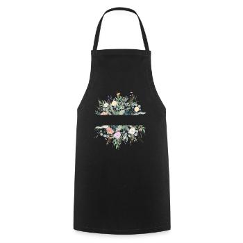Spring Floral customizable - Cooking Apron - black - Front - AI Model Male 185 dark (185cm)