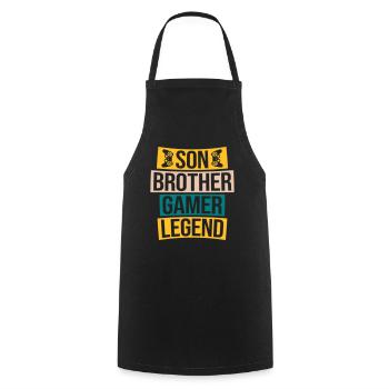 son brother gamer legend - Kochschürze - Schwarz - Vorne - AI Model Male 185 dark (185cm)