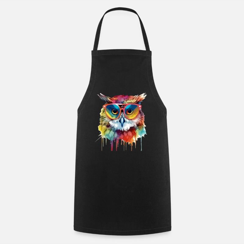 Hacko le hibou - Tablier de cuisine - noir