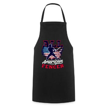 Fechten All American Fencer - Kochschürze - Schwarz - Vorne - AI Model Male 185 dark (185cm)
