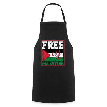 Free Palestine - Kochschürze - Schwarz - Vorne - AI Model Male 185 dark (185cm)