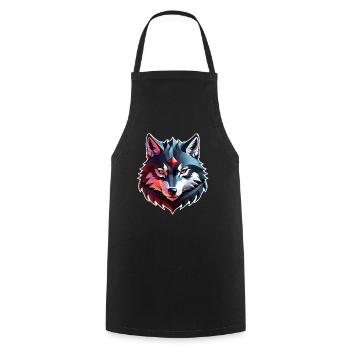 Wolf Tattoo - Cooking Apron - black - Front - AI Model Male 185 dark (185cm)