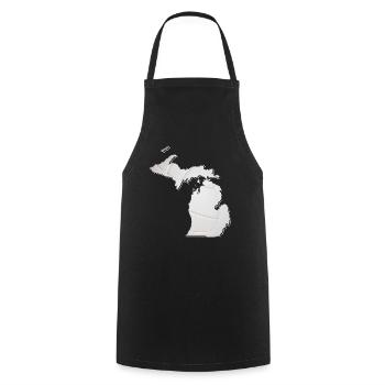 Michigan (United States) | real volleyball | Map - Cooking Apron - black - Front - AI Model Male 185 dark (185cm)