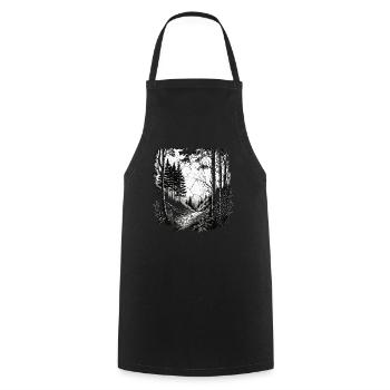Forêt sombre, Bois sombres, Amoureux de la nature - Tablier de cuisine - noir - Devant - AI Model Male 185 dark (185cm)