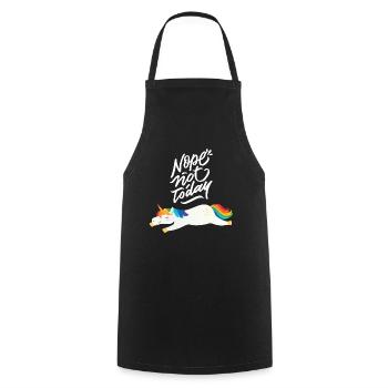 Nope Not Today - Lazy Chill Unicorn - Cooking Apron - black - Front - AI Model Male 185 dark (185cm)