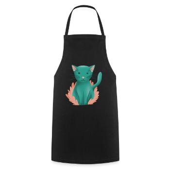 Cute kitten cat and nature - Cooking Apron - black - Front - AI Model Male 185 dark (185cm)