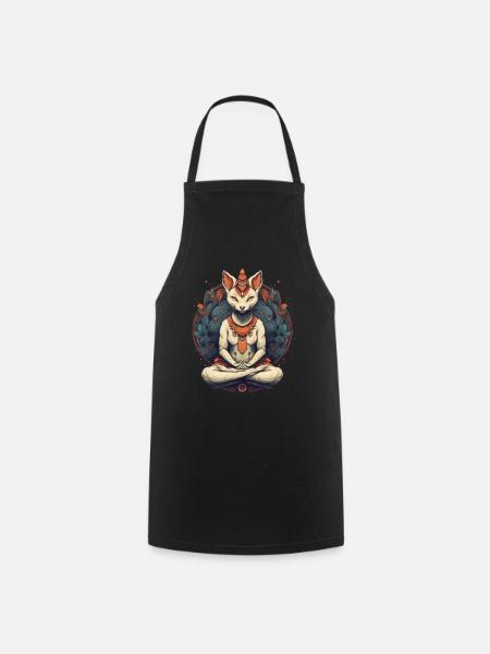 Yoga Katze - Kochschürze - Schwarz