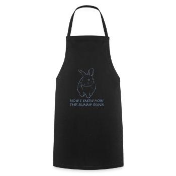 Denglisch Jetzt weiß ich wie der Hase läuft - Kochschürze - Schwarz - Vorne - AI Model Male 185 dark (185cm)