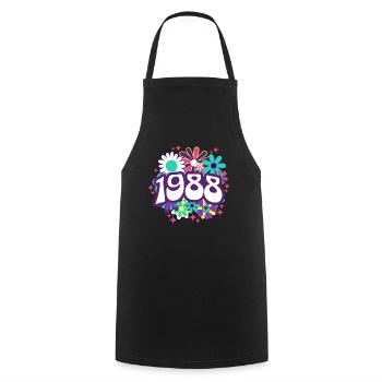 Fête Anniversaire Femme 1988 35 Ans Anniversaire - Tablier de cuisine - noir - Devant - AI Model Male 185 dark (185cm)