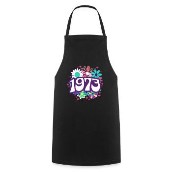 Fête Anniversaire Femme 1973 50 Ans Anniversaire - Tablier de cuisine - noir - Devant - AI Model Male 185 dark (185cm)