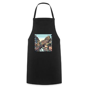 Colmar France Half-Timbered Charm - Cooking Apron - black - Front - AI Model Male 185 dark (185cm)
